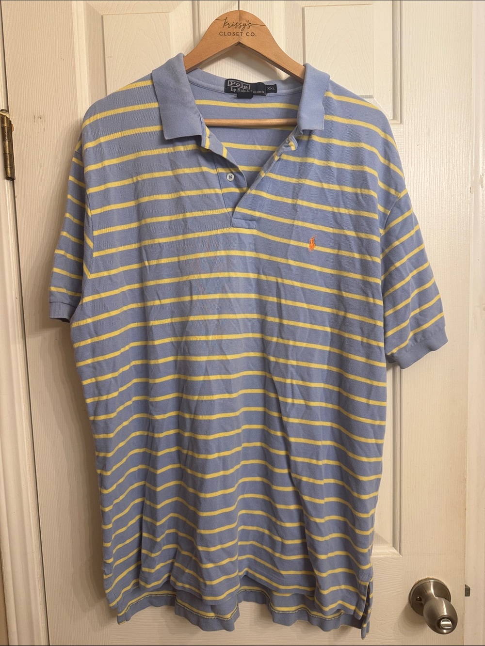 Ralph Lauren Light Blue Polo with Yellow Stripes